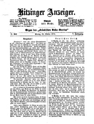 Kitzinger Anzeiger Montag 28. Oktober 1872