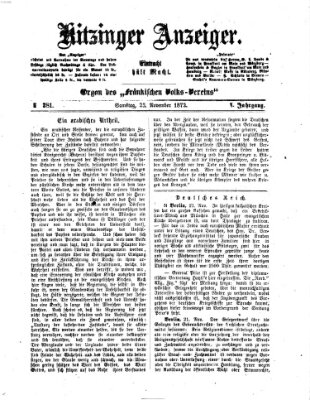 Kitzinger Anzeiger Samstag 23. November 1872