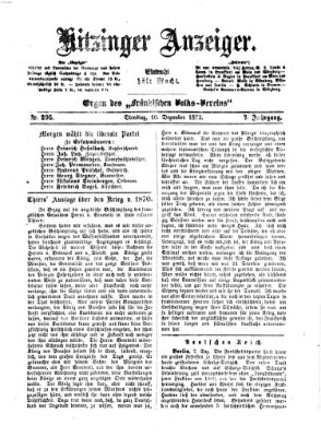 Kitzinger Anzeiger Dienstag 10. Dezember 1872