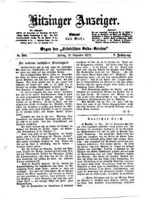 Kitzinger Anzeiger Freitag 13. Dezember 1872