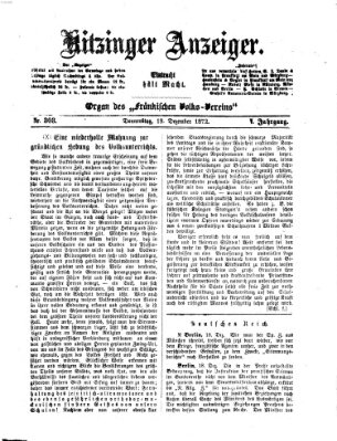 Kitzinger Anzeiger Donnerstag 19. Dezember 1872