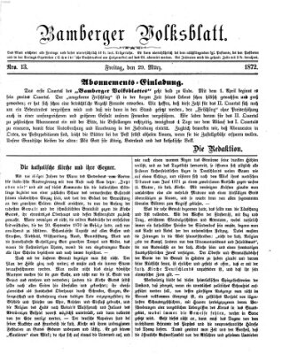 Bamberger Volksblatt Freitag 29. März 1872