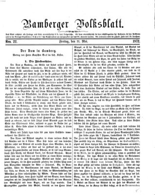 Bamberger Volksblatt Freitag 31. Mai 1872