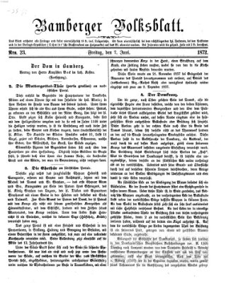 Bamberger Volksblatt Freitag 7. Juni 1872