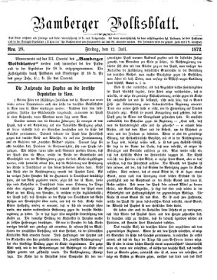 Bamberger Volksblatt Freitag 12. Juli 1872