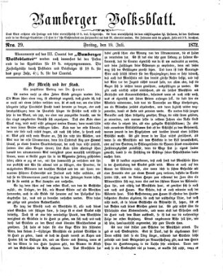 Bamberger Volksblatt Freitag 19. Juli 1872