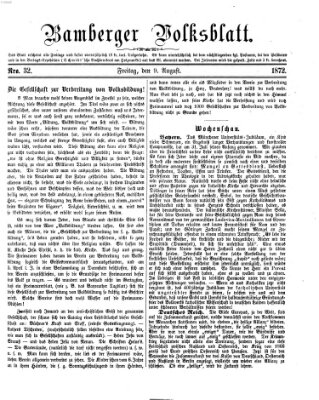 Bamberger Volksblatt Freitag 9. August 1872