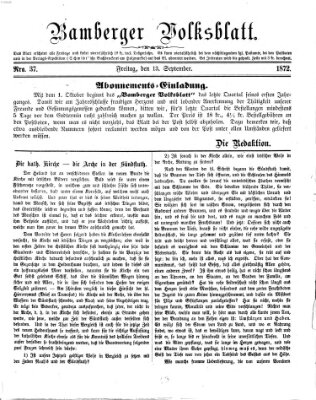 Bamberger Volksblatt Freitag 13. September 1872