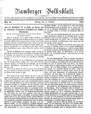 Bamberger Volksblatt Freitag 25. Oktober 1872