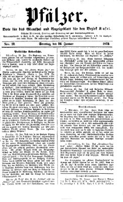 Pfälzer Sonntag 26. Januar 1873