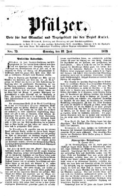 Pfälzer Sonntag 22. Juni 1873