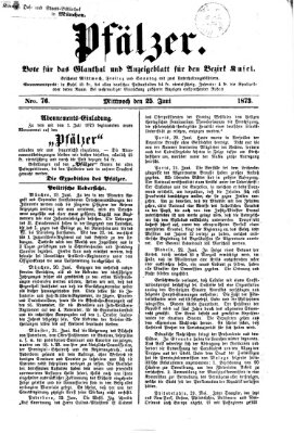 Pfälzer Mittwoch 25. Juni 1873