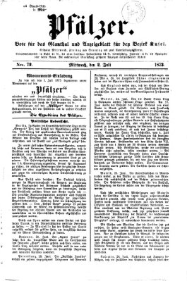 Pfälzer Mittwoch 2. Juli 1873