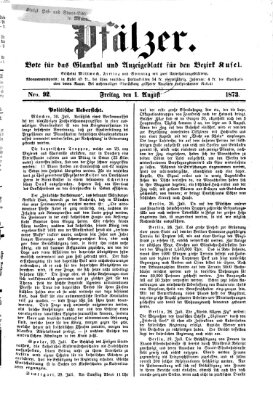 Pfälzer Freitag 1. August 1873