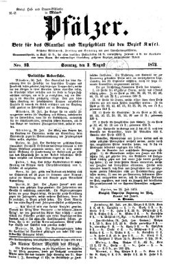 Pfälzer Sonntag 3. August 1873