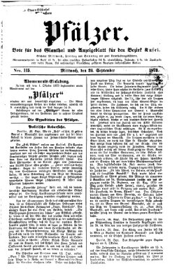 Pfälzer Mittwoch 24. September 1873