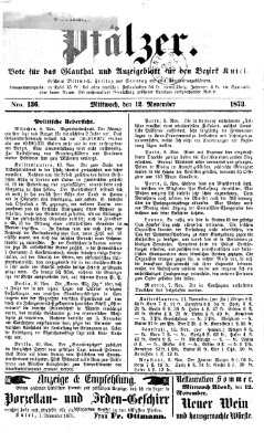 Pfälzer Mittwoch 12. November 1873