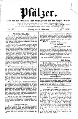 Pfälzer Freitag 14. November 1873