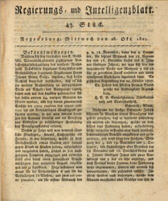 Regierungs- und Intelligenzblatt (Regensburger Wochenblatt) Mittwoch 28. Oktober 1807