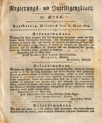 Regierungs- und Intelligenzblatt (Regensburger Wochenblatt) Mittwoch 31. Mai 1809