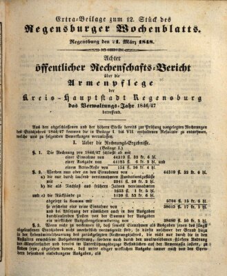 Regensburger Wochenblatt Dienstag 21. März 1848