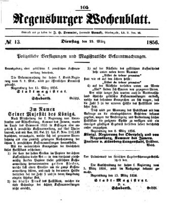 Regensburger Wochenblatt Dienstag 25. März 1856