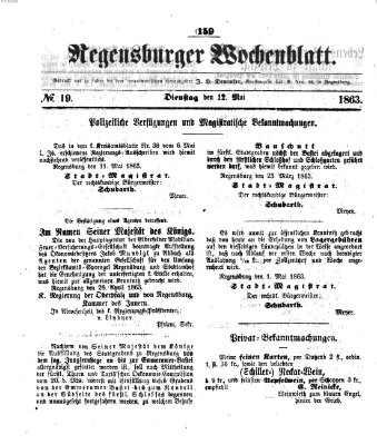 Regensburger Wochenblatt Dienstag 12. Mai 1863