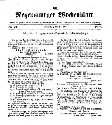 Regensburger Wochenblatt Dienstag 14. Mai 1867