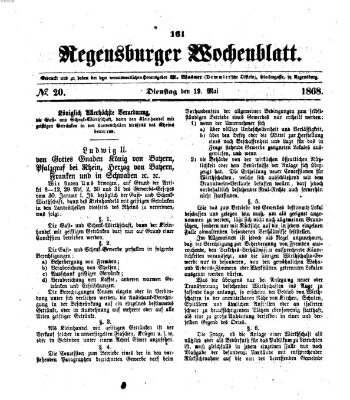 Regensburger Wochenblatt Dienstag 19. Mai 1868