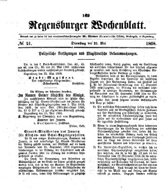 Regensburger Wochenblatt Dienstag 26. Mai 1868