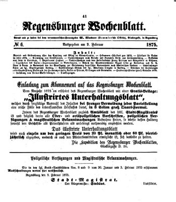 Regensburger Wochenblatt Dienstag 9. Februar 1875