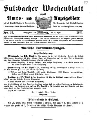 Sulzbacher Wochenblatt Mittwoch 9. April 1873