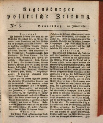 Regensburger politische Zeitung (Regensburger Zeitung) Donnerstag 10. Januar 1811