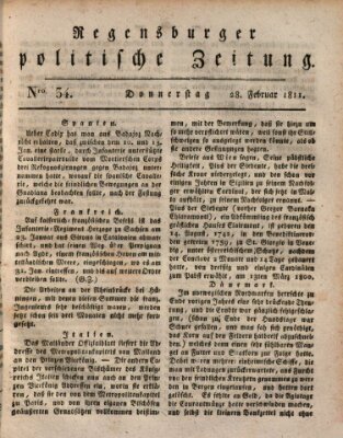 Regensburger politische Zeitung (Regensburger Zeitung) Donnerstag 28. Februar 1811