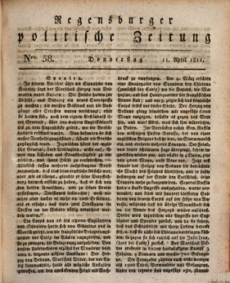 Regensburger politische Zeitung (Regensburger Zeitung) Donnerstag 11. April 1811