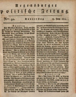 Regensburger politische Zeitung (Regensburger Zeitung) Donnerstag 13. Juni 1811