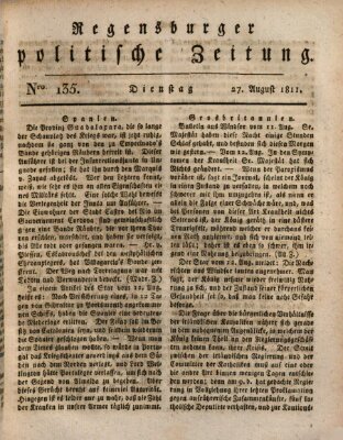 Regensburger politische Zeitung (Regensburger Zeitung) Dienstag 27. August 1811