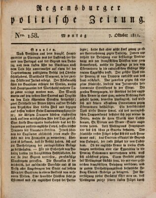 Regensburger politische Zeitung (Regensburger Zeitung) Montag 7. Oktober 1811