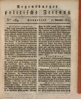 Regensburger politische Zeitung (Regensburger Zeitung) Samstag 30. November 1811