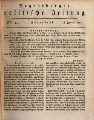 Regensburger politische Zeitung (Regensburger Zeitung) Samstag 18. Januar 1812