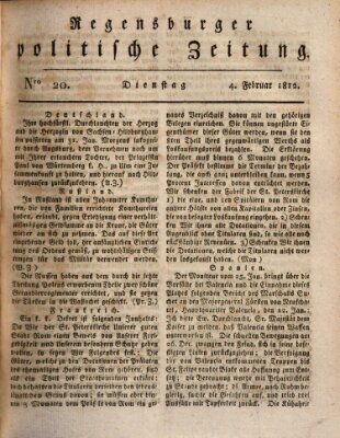 Regensburger politische Zeitung (Regensburger Zeitung) Dienstag 4. Februar 1812