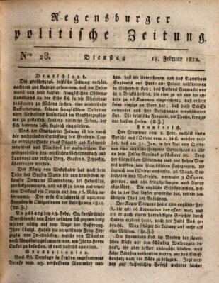 Regensburger politische Zeitung (Regensburger Zeitung) Dienstag 18. Februar 1812