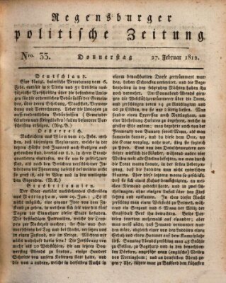 Regensburger politische Zeitung (Regensburger Zeitung) Donnerstag 27. Februar 1812