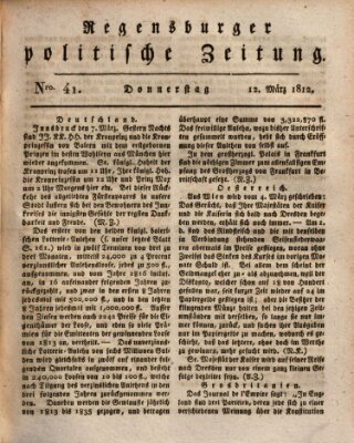 Regensburger politische Zeitung (Regensburger Zeitung) Donnerstag 12. März 1812