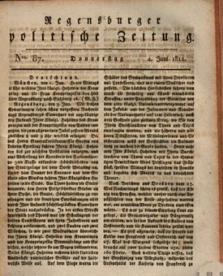 Regensburger politische Zeitung (Regensburger Zeitung) Donnerstag 4. Juni 1812