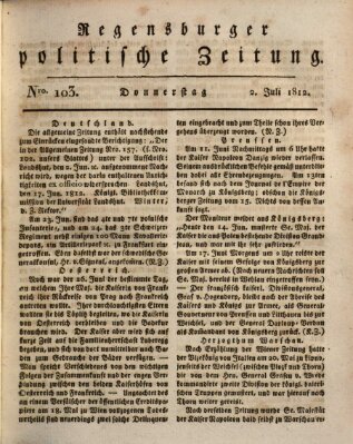 Regensburger politische Zeitung (Regensburger Zeitung) Donnerstag 2. Juli 1812