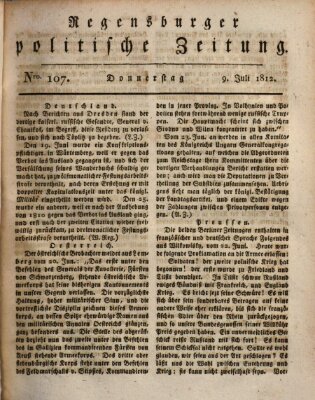 Regensburger politische Zeitung (Regensburger Zeitung) Donnerstag 9. Juli 1812