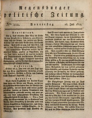 Regensburger politische Zeitung (Regensburger Zeitung) Donnerstag 16. Juli 1812