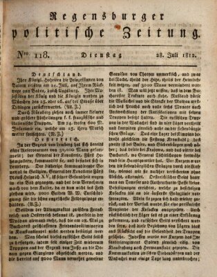 Regensburger politische Zeitung (Regensburger Zeitung) Dienstag 28. Juli 1812