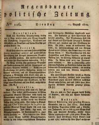 Regensburger politische Zeitung (Regensburger Zeitung) Dienstag 11. August 1812